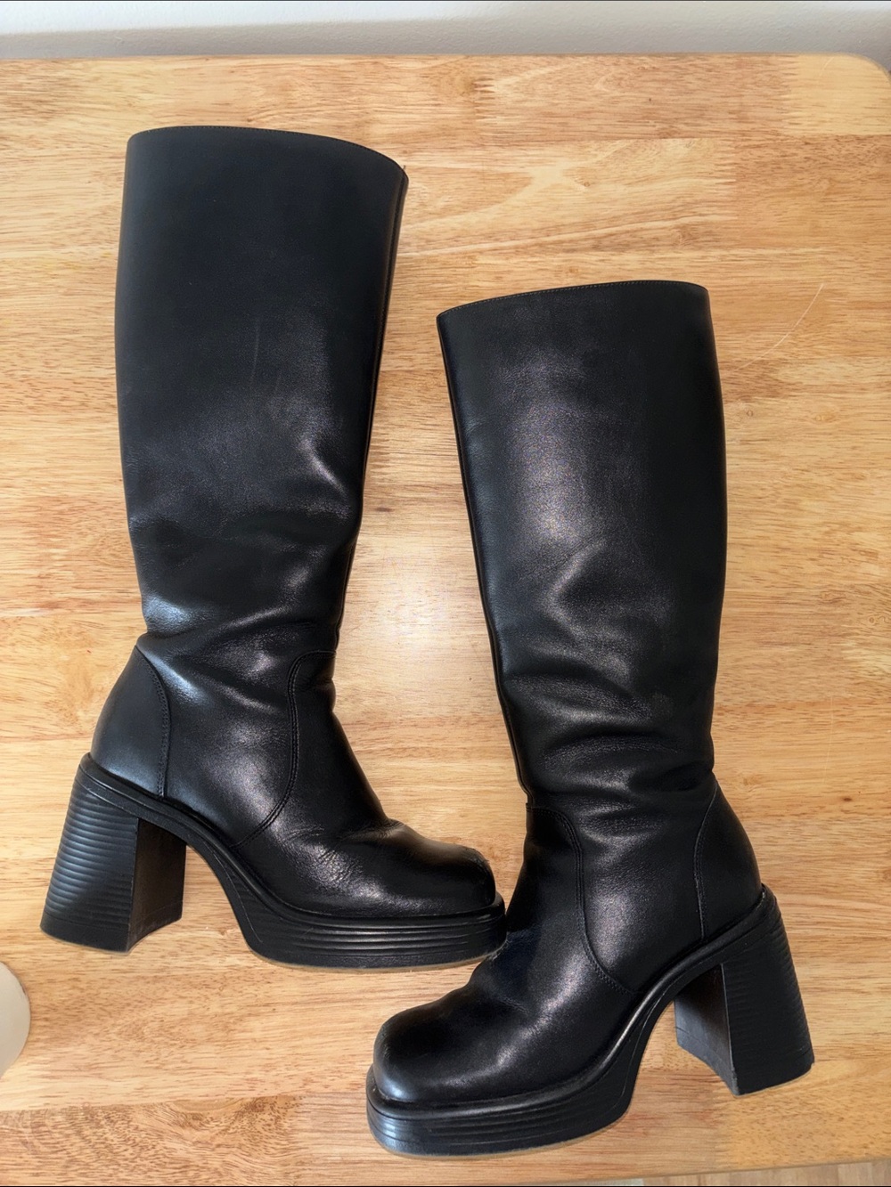 Steve Madden Black Over-the-Knee Leather Boots